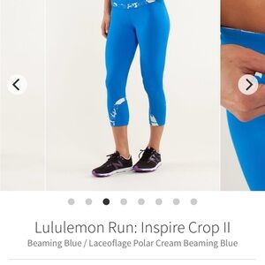 Lululemon Run Inspire Crop - Beaming Blue Size 10